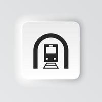 rectángulo botón icono tren túnel. botón bandera rectángulo Insignia interfaz para solicitud ilustración en neomórfico estilo en blanco antecedentes vector