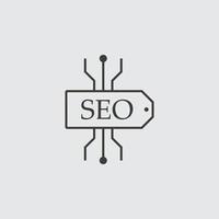 SEO, esquema, describir, icono. web desarrollo vector icono. elemento de sencillo símbolo para sitios web, web diseño, móvil aplicación, infografía. línea símbolo para sitio web diseño en blanco antecedentes