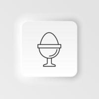 Neumorphic style food and drink vector icon. Egg vector icon, breakfast food symbol. Modern, simple flat vector illustration for web site or mobile app on neumorphism white background