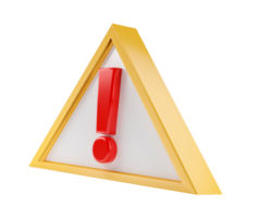 Exclamation mark in triangle frame isolated on white background, attention warning sign, error message button design, warning problem with copy space and design. png