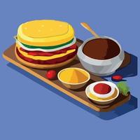 Mexican and Colombian food vector illustration