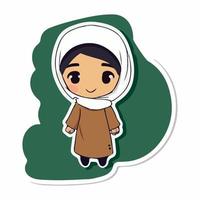 Islamic cute boy cartoon style vector illustration