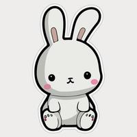 Cute little Bunny Sticker Vector illustration