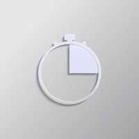 timer, time paper style icon. Grey color vector background- Paper style vector icon.