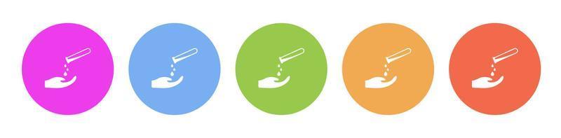 Multi colored flat icons on round backgrounds. hazardous, material, hand multicolor circle vector icon on white background