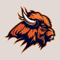 Angry Bull head mascot vector illustration with isolated background