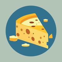 Cheese cartoon style flat vector illustration