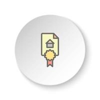 Round button for web icon, agreement, contract. Button banner round, badge interface for application illustration on white background vector