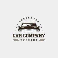 Muscle vintage car vector design inspiration. Auto car logo design template. Classic vehicle symbol logotype. A classic car symbol silhouette. Classic car simple line art logo.