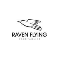 Raven bird logo design vector inspiration