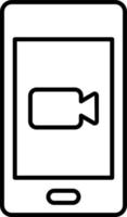 Line vector icon mobile, camera. Outline vector icon on white background