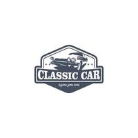 Classic or vintage car vector design inspiration. Auto car logo design template. Classic vehicle symbol logotype. A classic car symbol silhouette. Vintage car simple line art logo.