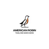 americano pájaro diseño modelo icono. americano Robin línea Arte diseño icono. americano Robin diseño inspiración. un americano Robin línea Arte silueta vector