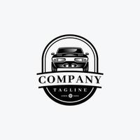 Muscle vintage car vector design inspiration. Auto car logo design template. Classic vehicle symbol logotype. A classic car symbol silhouette. Classic car simple line art logo.