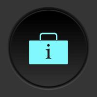 Round button icon Luggage information. Button banner round badge interface for application illustration on dark background vector