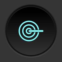 Round button icon, target, bullseye. Button banner round, badge interface for application illustration on dark background vector