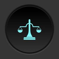 Round button icon Balance. Button banner round badge interface for application illustration on dark background vector
