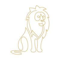 Lion line art logo icon design vector