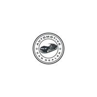 A used car logo design template. Awesome used car with emblem logo. A used car with emblem logotype. vector