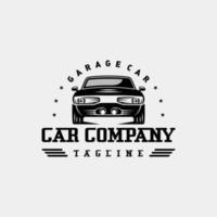 Muscle vintage car vector design inspiration. Auto car logo design template. Classic vehicle symbol logotype. A classic car symbol silhouette. Classic car simple line art logo.