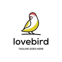 Lovebird logo design icon. Lovebird full color design. Bird animal logo design. vector