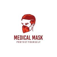 Mask a medical logo design. Awesome modern mask  logo. A mask  medical  logotype. vector