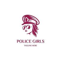 Police woman line art design graphic inspiration vector