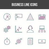 Unique Business Line icon set vector