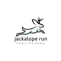 Jackalope logo design. Awesome jackalope logo. A jackalope logotype. vector