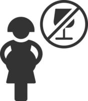 Pregnant, forbidden drink, alcohol icon - Vector on white background