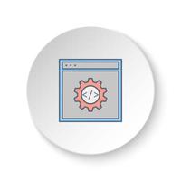 Round button for web icon, site, setting. Button banner round, badge interface for application illustration on white background vector