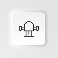 Machine, milling vector icon. Element of design tool for mobile concept and web apps vector. Thin neumorphic style vector icon for website design on neumorphism white background