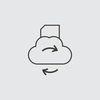 nube, carpeta, sincronizar, describir, icono. web desarrollo vector icono. elemento de sencillo símbolo para sitios web, web diseño, móvil aplicación, infografía. línea símbolo para sitio web diseño en blanco antecedentes