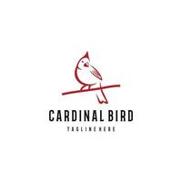 rojo pájaro logo diseño. increíble un rojo pájaro silueta un rojo pájaro logotipo cardenal pájaro logo. vector