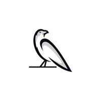 Raven bird line art logo design inspiration vector