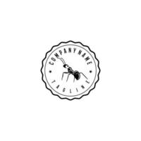 Black garden ant logo design template. Awesome animal logo. A black garden ant logotype. Ant logo design. vector