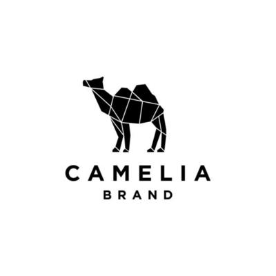 Camel abstract silhouette logo in Geometric mosaic shape Illustration style