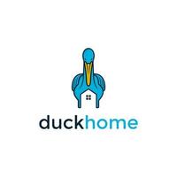 Duck logo design. Awesome our combination duck and house logo. A duck home logotype. vector