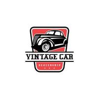 Classic vintage car vector design inspiration. Auto car logo design template. Classic vehicle symbol logotype. A classic car symbol silhouette. Car simple line art logo.