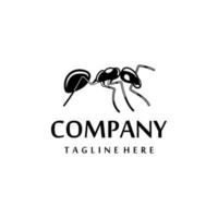 Black garden ant logo design template. Awesome animal logo. A black garden ant logotype. Ant logo design. vector