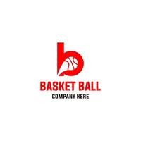 Letter B with Basket ball logo design. Simple basket ball logo. vector