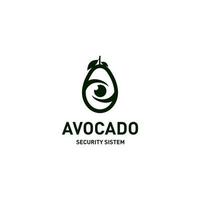 aguacate Fruta logo modelo. cámara seguridad diseño modelo logo. seguridad vector logo diseño. aguacate Fruta logo modelo.