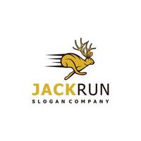 Jackalope run logo design. Awesome jackalope fast run logo. A jackalope run logotype. vector