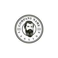 barbado hombre logo diseño modelo. increíble un barbado hombre logo. un barbado hombre silueta logotipo vector