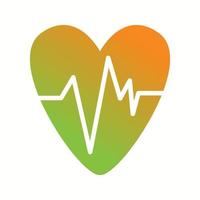 Beautiful Heart ECG Vector Glyph icon