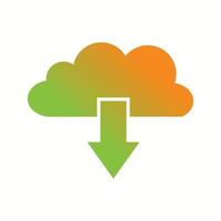 Beautiful Cloud downloads Vector Glyph icon