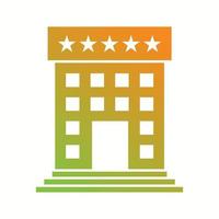 Beautiful Five star hotel Vector Glyph Icon