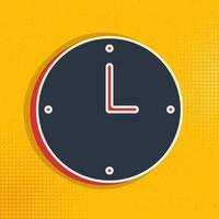 clock, hour pop art, retro icon. Vector illustration of pop art style on retro background