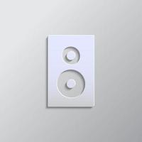 Speaker paper style, icon. Grey color vector background- Paper style vector icon.