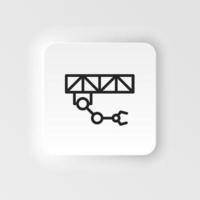 Crane robot, industrial arm icon - Vector neumorphic style vector icon